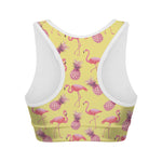 Pineapple And Flamingo Pattern Print Women's Sports Bra