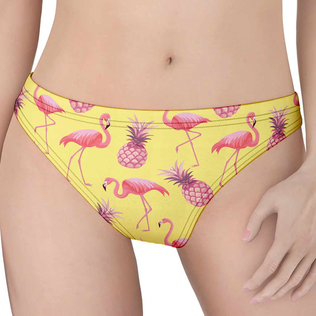 Pineapple And Flamingo Pattern Print Women's Thong