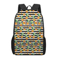 Pineapple And Hibiscus Striped Print 17 Inch Backpack