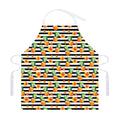 Pineapple And Hibiscus Striped Print Adjustable Apron