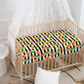 Pineapple And Hibiscus Striped Print Baby Crib Sheet