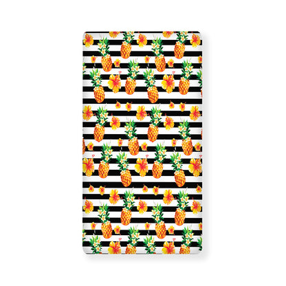 Pineapple And Hibiscus Striped Print Baby Crib Sheet