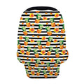 Pineapple And Hibiscus Striped Print Baby Seat Cover