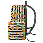 Pineapple And Hibiscus Striped Print Backpack
