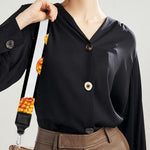 Pineapple And Hibiscus Striped Print Bag Strap