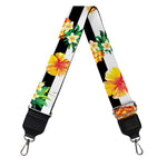Pineapple And Hibiscus Striped Print Bag Strap