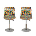 Pineapple And Hibiscus Striped Print Bar Stool Covers