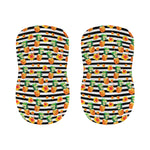 Pineapple And Hibiscus Striped Print Bar Stool Covers