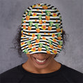 Pineapple And Hibiscus Striped Print Baseball Cap