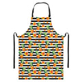 Pineapple And Hibiscus Striped Print Bib Apron With Pocket