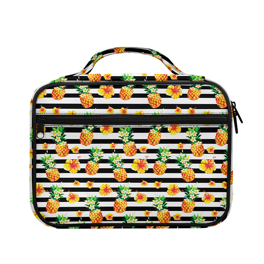 Pineapple And Hibiscus Striped Print Briefcase Bible Bag