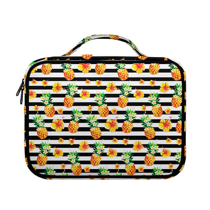 Pineapple And Hibiscus Striped Print Briefcase Bible Bag