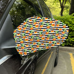 Pineapple And Hibiscus Striped Print Car Side Mirror Covers