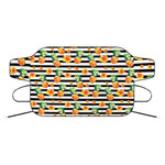 Pineapple And Hibiscus Striped Print Car Windshield Snow Cover