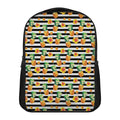 Pineapple And Hibiscus Striped Print Casual Backpack