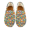 Pineapple And Hibiscus Striped Print Casual Shoes