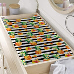 Pineapple And Hibiscus Striped Print Changing Pad Cover