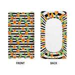 Pineapple And Hibiscus Striped Print Changing Pad Cover