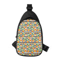 Pineapple And Hibiscus Striped Print Sling Bag