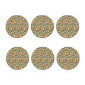 Pineapple And Hibiscus Striped Print Coaster Set