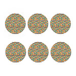 Pineapple And Hibiscus Striped Print Coaster Set