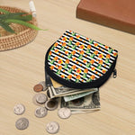 Pineapple And Hibiscus Striped Print Coin Purse