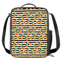 Pineapple And Hibiscus Striped Print Crossbody Lunch Bag