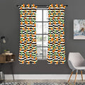 Pineapple And Hibiscus Striped Print Grommet Curtain Panels