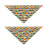 Pineapple And Hibiscus Striped Print Dog Bandana