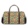 Pineapple And Hibiscus Striped Print Duffel Bag