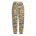 Pineapple And Hibiscus Striped Print Fleece Lined Knit Pants