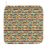 Pineapple And Hibiscus Striped Print Hand Towel