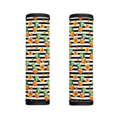 Pineapple And Hibiscus Striped Print Handle Covers