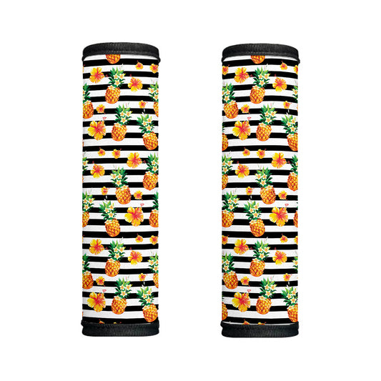 Pineapple And Hibiscus Striped Print Handle Covers