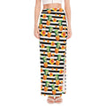 Pineapple And Hibiscus Striped Print High Slit Maxi Skirt