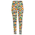Pineapple And Hibiscus Striped Print High-Waisted Pocket Leggings
