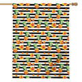 Pineapple And Hibiscus Striped Print House Flag