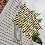 Pineapple And Hibiscus Striped Print House Flag