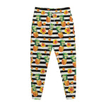 Pineapple And Hibiscus Striped Print Jogger Pants