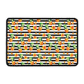 Pineapple And Hibiscus Striped Print Kitchen Mat