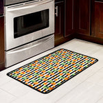 Pineapple And Hibiscus Striped Print Kitchen Mat