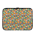 Pineapple And Hibiscus Striped Print Laptop Sleeve