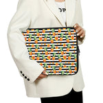 Pineapple And Hibiscus Striped Print Laptop Sleeve