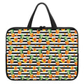 Pineapple And Hibiscus Striped Print Laptop Sleeve With Handle
