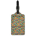 Pineapple And Hibiscus Striped Print Luggage Tag