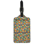 Pineapple And Hibiscus Striped Print Luggage Tag