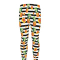 Pineapple And Hibiscus Striped Print Men's Leggings