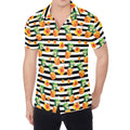 Pineapple And Hibiscus Striped Print Men's Shirt