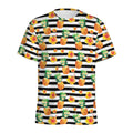 Pineapple And Hibiscus Striped Print Men's Athletic T-Shirt