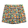 Pineapple And Hibiscus Striped Print Mesh Shorts